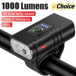 Helle Fahrrad Licht T6 LED Front USB Aufladbare MTB Berg Fahrrad Lampe 1000LM Fahrrad Scheinwerfer Taschenlampe Radfahren Roller