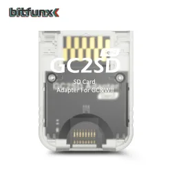 Bitfunx Transparenter GC2SD Gen2 TF-Kartenleser-Adapter Verbesserte Geschwindigkeitsversion für Alle NGC GameCube und Original Wii Spielkonsolen