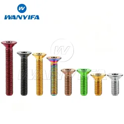 Wanyifa Titanschraube M6x10 15 20 25 30 35 40 45 mm Sechskant-Senkkopfschrauben mit flachem Senkkopf für Fahrradzubehör
