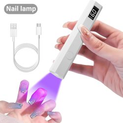 YIKOOLIN Wiederaufladbare Handgehaltene UV-LED-Nagellampe 3W Tragbarer Mini-Gellacktrockner mit 2 Timer-Einstellungen USB-Aufladung Maniküre-Werkzeug