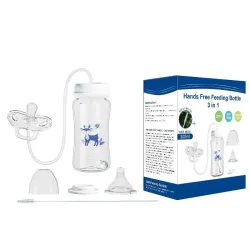 3-in-1-Freisprech-300-ml-Babyflasche mit weitem Hals, Milchaufbewahrungsflasche, Schnuller, multifunktionale Anti-Drop-Schwerkraft-Ball-Flasche