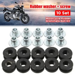 10 Stück Motorrad-Gummitüllen, Dichtungssätze, Schraubensortiment, Motorradteile für Honda, Yamaha, Suzuki, Motorradtüllen