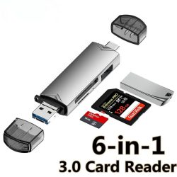 6-in-1 Otg Typ C Kartenleser USB 3.0 Micro Sd Mini Adapter TF USB Flash Drive Konverter Handy Zubehör