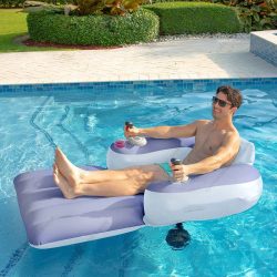 Elektrischer Aufblasbarer Wassersitz, Schwimmender Loungesessel mit Antrieb für Erwachsene zum Schwimmen & Wassersport
