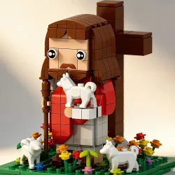 Jesus-Bausteine-Set Der Hirte-Gott Bibelgeschichte Jesus-Figuren Modellspielzeug Ostern, Weihnachtsgeschenke