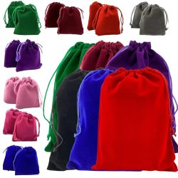5/10Pcs Samt Kordelzug Taschen Tuch Geschenk Tasche Samt Lagerung Beutel Velour Gefälligkeiten Für Schmuck Hochzeit Party Süßigkeiten Tasche 5x7-15x20cm