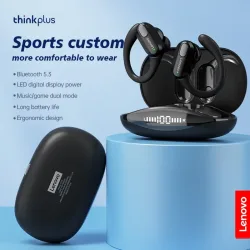 Original Lenovo XT80 Sport-Funkkopfhörer mit Mikrofonen, LED-Leistungsanzeige, Hifi-Stereo-Sound, Bluetooth 5.3 TWS-Kopfhörer