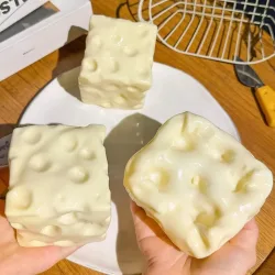 Jumbo Käse-Squishy mit Vaseline-Füllung, weiches, dehnbares Fidget-Spielzeug, ASMR Stressabbau, Dekompression, Desktop-Scherz-Squeeze-Spielzeug