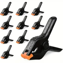 10er-Pack PVC-Federklemmen, robuste Griffklammern für Holzbearbeitung, Fotografie, Basteln, Hintergrundständer und Heimwerker, 5,1 cm