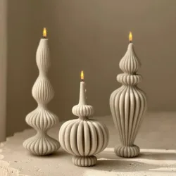8?36 cm große Vasenförmige Kerze Silikonform Gestreifte römische Säule Kerze Silikonform Tischlampe geformte Harzform Gipsform