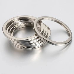 20/40 Stück Edelstahl-Schlüsselringe 20/25/28/30/35mm Runde Flache Splitringe für Schmuckherstellung Schlüsselanhänger DIY-Zubehör