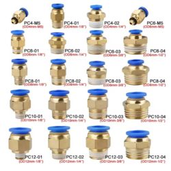 1/5PCS Pneumatische Luft Anschluss Fitting PC 4mm 6mm 8mm 10mm 12mm Gewinde 1/8 