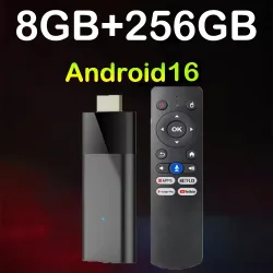 Android16 Q12 TV-Stick 8K Ultra Smart TV Box H313 Google Assistant Dual WLAN 5G Sprachsteuerung BT6.0 8GB 256GB Android 16 Media Player