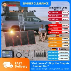 Dokio 300 W 18 V tragbares faltbares Solarpanel mit 12 V-Controller, geeignet für Familien-Campingausflüge