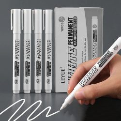 Neue 1/2/3PCS Wasserdichte Metall Marker Permanent Weiß Farbe Stift Waschen Kunst Malerei Graffiti Stifte Stoff holz Leder Marker1MM