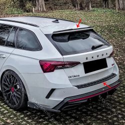 Maxton Style Kofferraum-Dachspoilerkappen für Skoda Octavia MK4 Standard RS vRS Combi 2020-2024 Heckflügel Splitter Bodykit Tuning