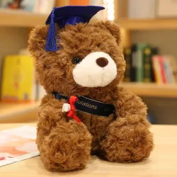 NONE, 23 cm süßer Arzt-Mütze-Bär, Abschlussbär, Plüschpuppe, weicher Bachelor-Bär, Plüschtier, Geburtstagsgeschenke für Studenten und Kinder
