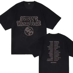 World Tour Arirang T-Shirt mit Grafikdruck, Sommer, locker und lässig, kurzärmelig, modische Streetwear-Tops, passend für die Familie