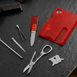 Ultradünne Outdoor-Multitool-Tasche, Mehrzweck-EDC-Gadget-Kartentyp für den Außenbereich, 12-in-1-Multifunktions-Werkzeugkarte
