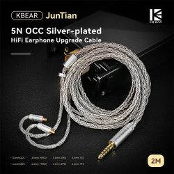 KBEAR JunTian 2 Meter 5N OCC versilbertes HIFI-Kopfhörer-Upgrade-Kabel 16-adriges Anschlusskabel für ZS12PROX Cepheus