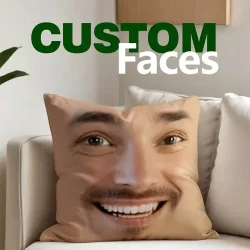 Benutzerdefinierter, lustiger Gesichts-Fotodruck-Kissenbezug, DIY nur Gesicht, personalisierter Kissenbezug, Kissenbezug aus Polyesterstoff, Heimdekoration