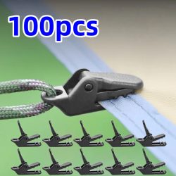 100/50/10 Stück Robuste Zeltclips Outdoor-Planenclips Windbeständige Camping-Zelthaken Krokodilklemmen für Outdoor-Camping