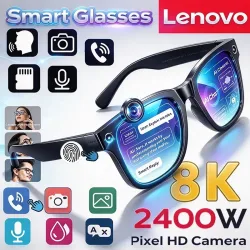 Lenovo Damen Herren KI-Smart-Brille 2400MP Video Freisprechfunktion KI-Chat-Übersetzung Aufzeichnung Musikwiedergabe Smart Meta Sonnenbrille