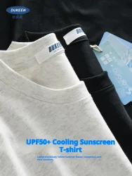 Dukeen Upf50+ Sorona Stoff Coolness T-Shirt Männer Kurzarm Sommer Sonne Eis Seide Einfarbig Antibakterielle T-shirt männer Kleidung