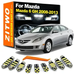 Zitwo, ZITWO 13-teiliges LED-Innenbeleuchtungs-Kennzeichenleuchten-Set für Mazda 6 Mazda6 MK2 GH 2008 2009 2010 2011 2012 2013 Türgepäcklampe