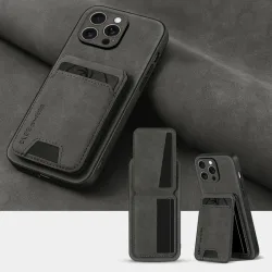 NONE, Luxuriöse Leder-Kartenhalter-Handyhülle für iPhone 17 16E 16 17 15 14 13 11 Pro Max ? Stoßfeste Leder-Rückabdeckung mit Kartenfach
