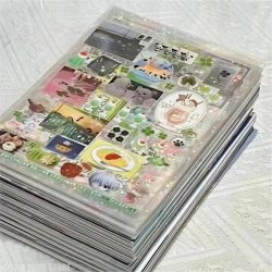 20 Blatt Vintage Glitzer Aufkleber Transparente PET Cut Film Toploader Scrapbooking Deko Aufkleber Kawaii Journal Aufkleber
