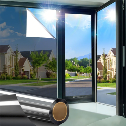 One Way Window Privacy Film Sehen Sie sich nicht in, Window Tint für Zuhause, reflektierende Spiegelglas-Fensterabdeckungen, Sonnenwärme, UV-blockierend