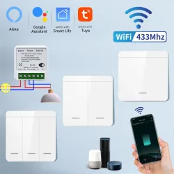 Tuya Smart WiFi Schalter Für Beleuchtung RF 433MHz Drahtlose Schalter Smart Leben APP Voice Control Arbeit Mit Alexa Google hause Alice