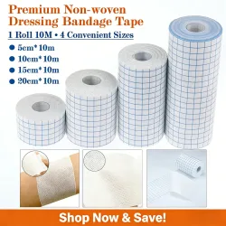 1 Rolle 5/10/15/20 cm x 10 m Wundverband, 4 Größen, nicht gewebtes medizinisches Klebeband, atmungsaktives, selbstklebendes medizinisches Fixierband