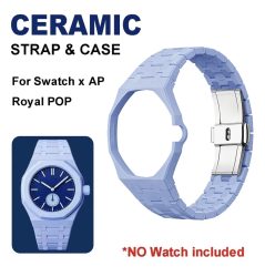 Keramik-Uhrengehäuse- und Armband-Modifikationsset für Swatch x AP Royal POP Biomaterial-Uhren, langlebiges Ersatz-Upgrade-Kit
