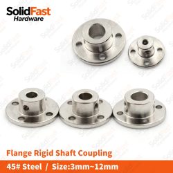 2 Stück 3/3,17/4/5/6mm~12mm 45 #   Stahl-Flansch Starre Wellenkupplung Kupplungshalterung Motorverbinder für 3D-Drucker und CNC-Maschinen