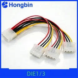 Hochwertiges 4-Pin-IDE-Stromkabel Molex-Stecker auf 3 oder 1 Buchse Netzteil-Splitter-Adapter für Computerhardware