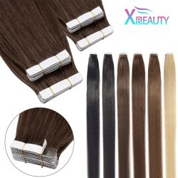 26 Zoll Tape-In-Haarverlängerungen, 100 % Echthaar, selbstklebend, austauschbar, nahtloser Skin-Weft-Tape, 20/40 Stück, glattes Haar für Frauen