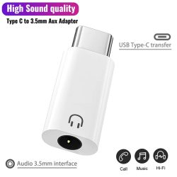USB C auf 3,5 mm Kopfhörer-Adapter, Audio-Konverter-Buchse für iPhone 15, Samsung Typ-C-Kopfhöreranschluss, 3,5 mm Klinke, USB C