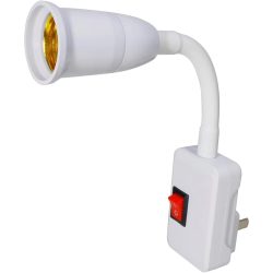 E27/E26-Sockel-Adapter mit Ein-/Aus-Schalter, Lichtlampe, 360 Grad flexibel, US-EU-Stecker für Nachtlicht, Wachstumslichter, Schreibtischlampe