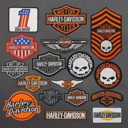 Neue Harley Davidson Punk bestickte Aufnäher auf Kleidung, zum Aufbügeln, für Kleidung, Jacke, Abzeichen, DIY, Biker-Applikationen, Stirpes