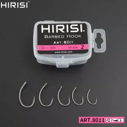 Hirisi 50 stücke Beschichtung High Carbon Edelstahl Stahl Stacheldraht haken Karpfen Angeln Haken Pack mit Einzelhandel Original Box 8011