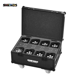 SHEHDS 8/10 PCS 6x18w Drahtlose Batterie Par Mit Flightcase RGBWA + UV WIFI APP control Licht Für DJ Disco Hochzeit Bühnen Beleuchtung