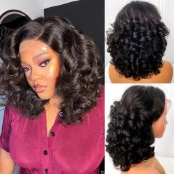 12A Raw Donor Echthaarperücken 13x4 HD Lace Frontal 250 % Dichte Unverarbeitete vietnamesische Double Drown Bouncy Wave Lace Frontal Perücke
