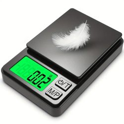 Präzisions-Taschenwaage 1000 g x 0,01 g ? digitale Gramm-, Lebensmittel-, Schmuck-, Unzen-/Getreidewaage mit hintergrundbeleuchtetem LCD ? Miniwaage für Reisen
