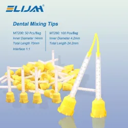 50Pcs Gelb Dental Mischen Tipps Einweg Silikon Gummi Mischen Kopf Zahnmedizin Abdruck Materialien Düsen Mischen Rohre