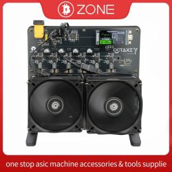 NerdOCTAxe Rev3.1 12Th/s 200W BM1370 Asic Chip Open Source Bitcoin Solo Miner mit 12V 18A Netzteil