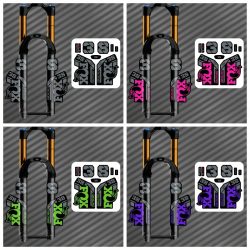 1 Set F38 Mountainbike-Vorderradgabel-Aufkleber, 2 Stück Kreuzgabel-Aufkleber + 6 Stück kleine Aufkleber-Set
