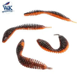 W&K, Spiker-Wurmköder bei 5 cm, 7 cm, weiche Köder für Barsch, Bass-Angelköder, TPE, TPR, schwimmendes Drop-Rig, weicher Köder, UV-Glüh-Wurmköder