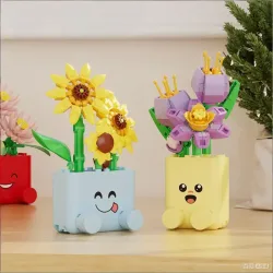 Kreative Topfpflanzen-Bausteine: Fröhliche Blumen-Botanik-Bausteine für Gute-Laune-Montage, Spielzeug, Geschenke, Ornamente und Dekoration
